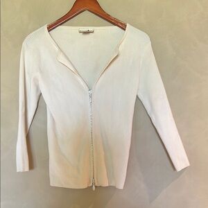 Cache Cream Ribbed Cardigan